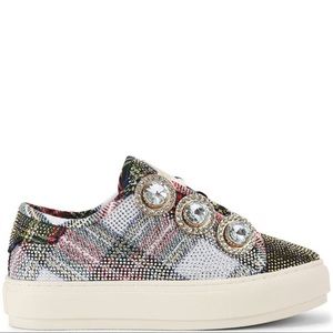 Kurt Geiger Laney Octavia Oversized Jewel Tartan Plaid Platform Sneakers